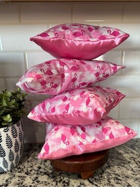 Pink Flamingo Purse Pillows-Set of 4-Assorted Sizes